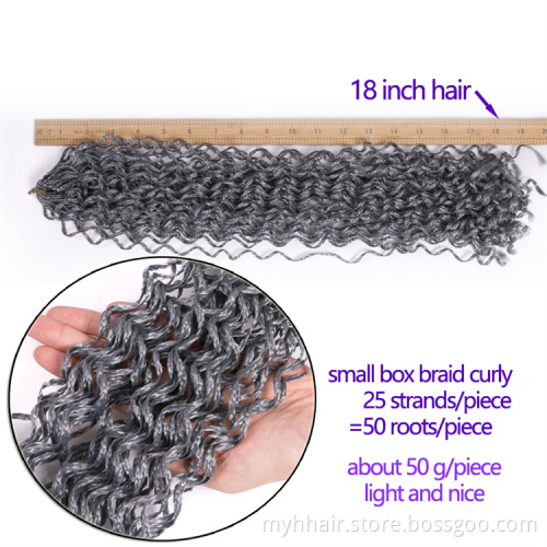 Synthetic Hair Extensions Curly Box Braiding Crochet Braids Color Wholesale 18 Inch 25 strands/pcs Micro Zizi Braid Crochet Hair